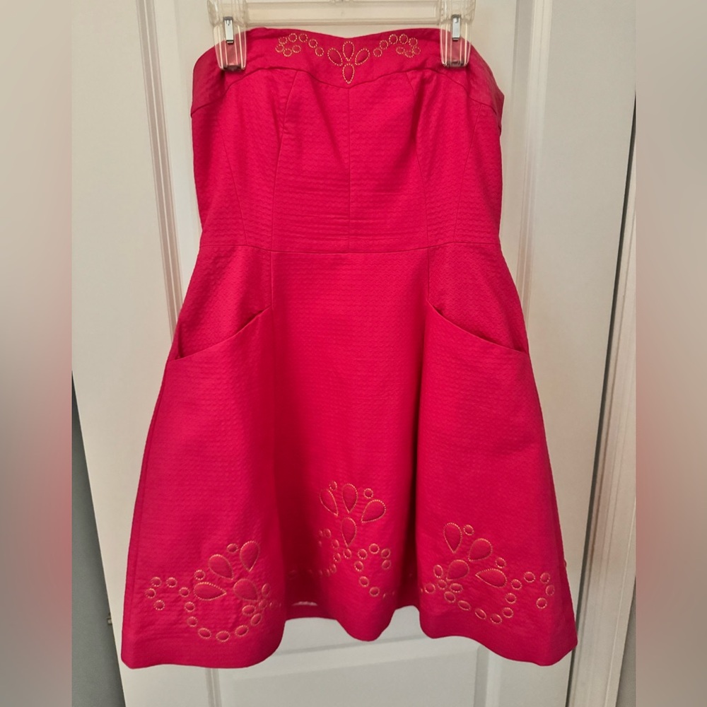 Lilly Pulitzer strapless pink cocktail dress. Size 10.